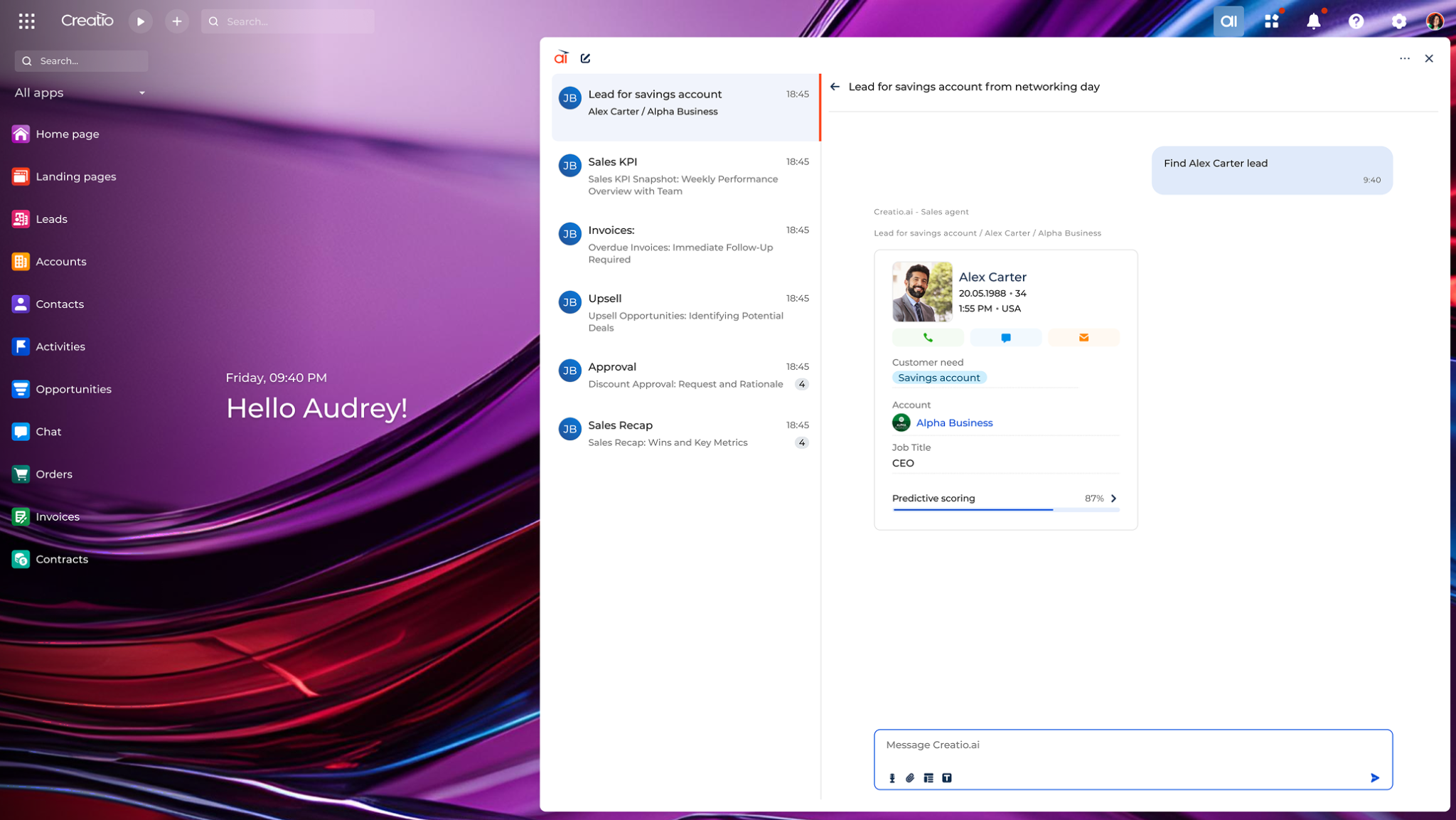 Conversational AI screenshot