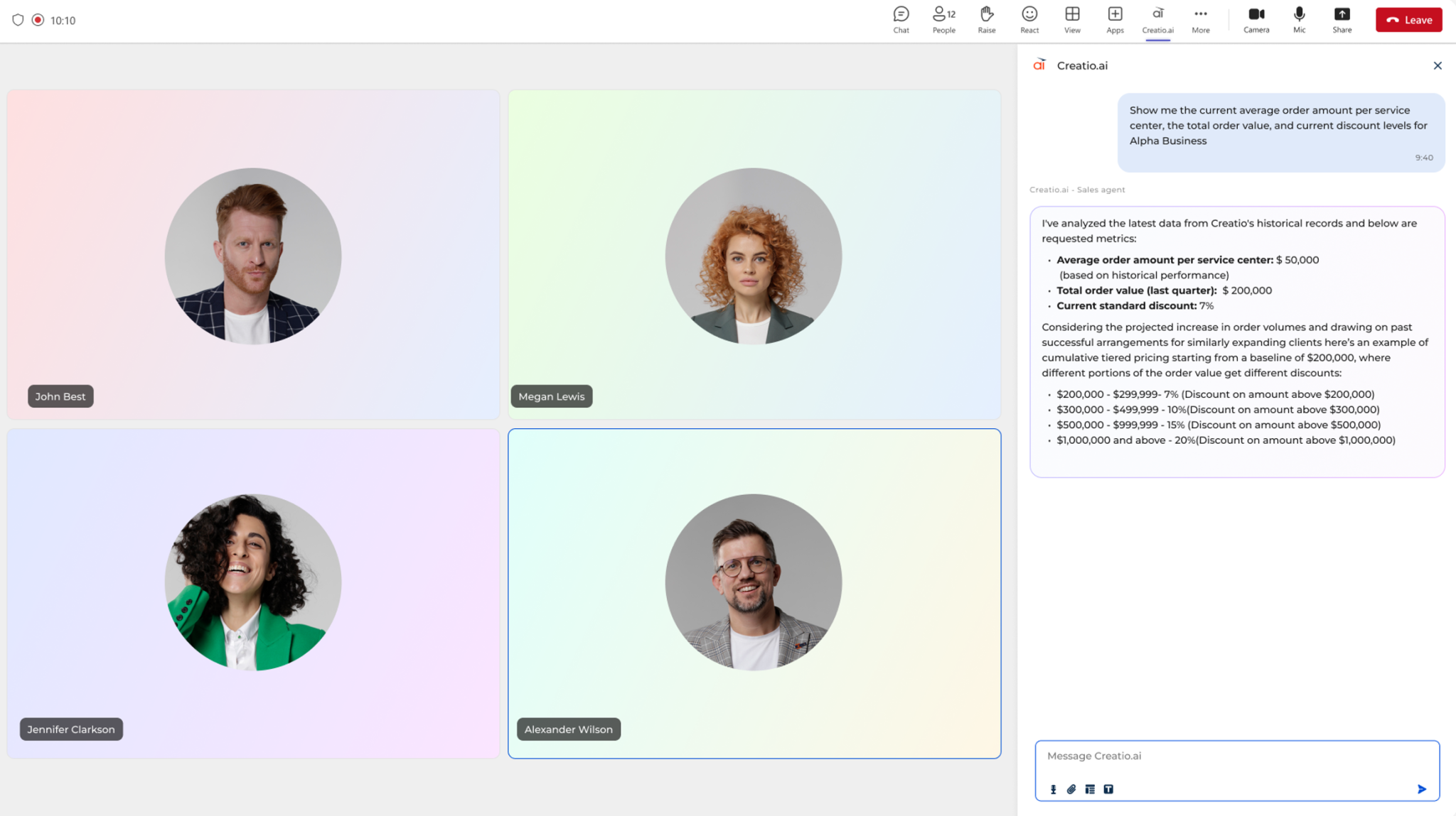 Embedded Teams screenshot