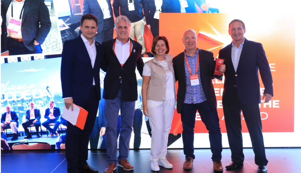 Bits In Glass CEO David Hauser accepts the Creatio Delivery Excellence Partner of the Year award at No-Code Days 2026 in Orlando, FL, on June 12, 2026.